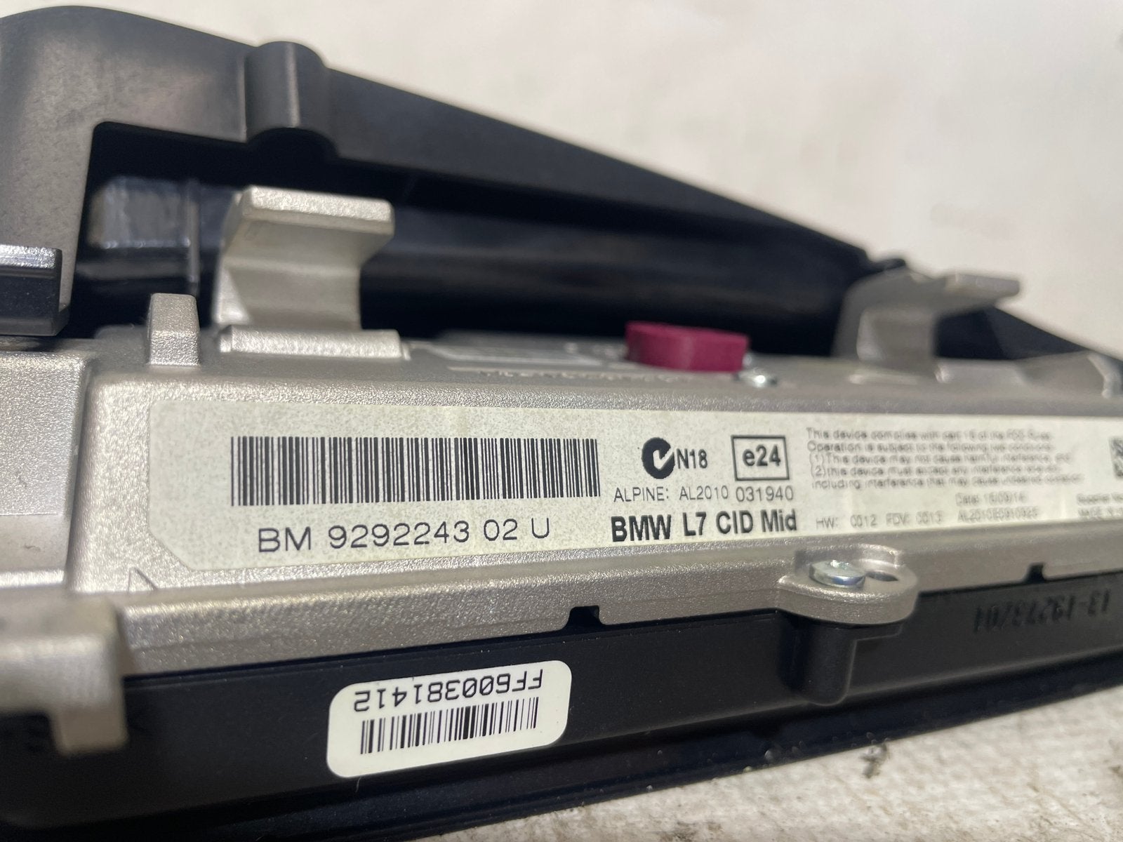 Ecran GPS ABIMER BMW F20/F21   9292243   02, Enlèvement, Utilisé, BMW