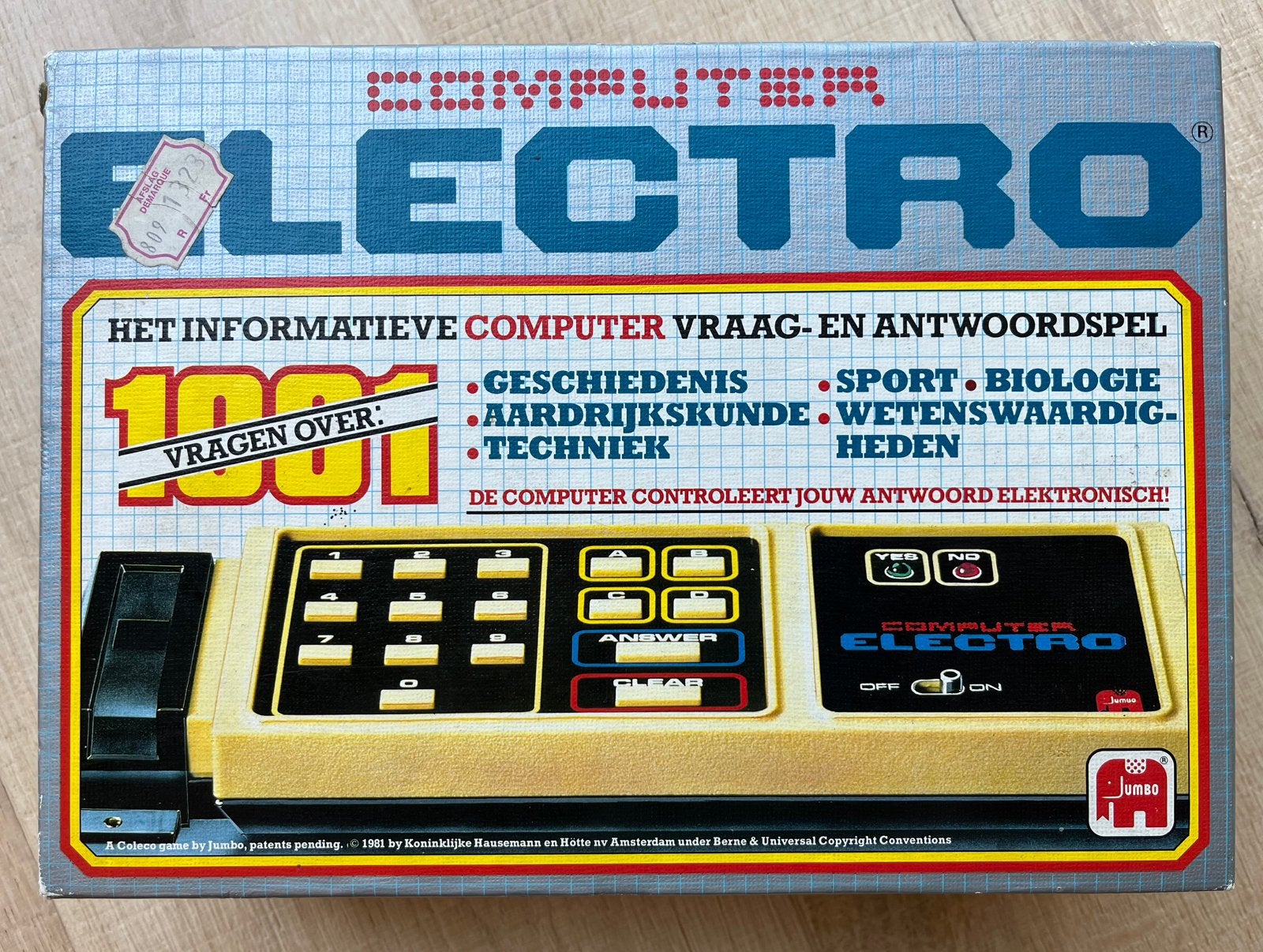 Jumbo Computer Electro spel uit 1981 (!), Ophalen of Verzenden, Zo goed als nieuw, Puzzel en Educatief