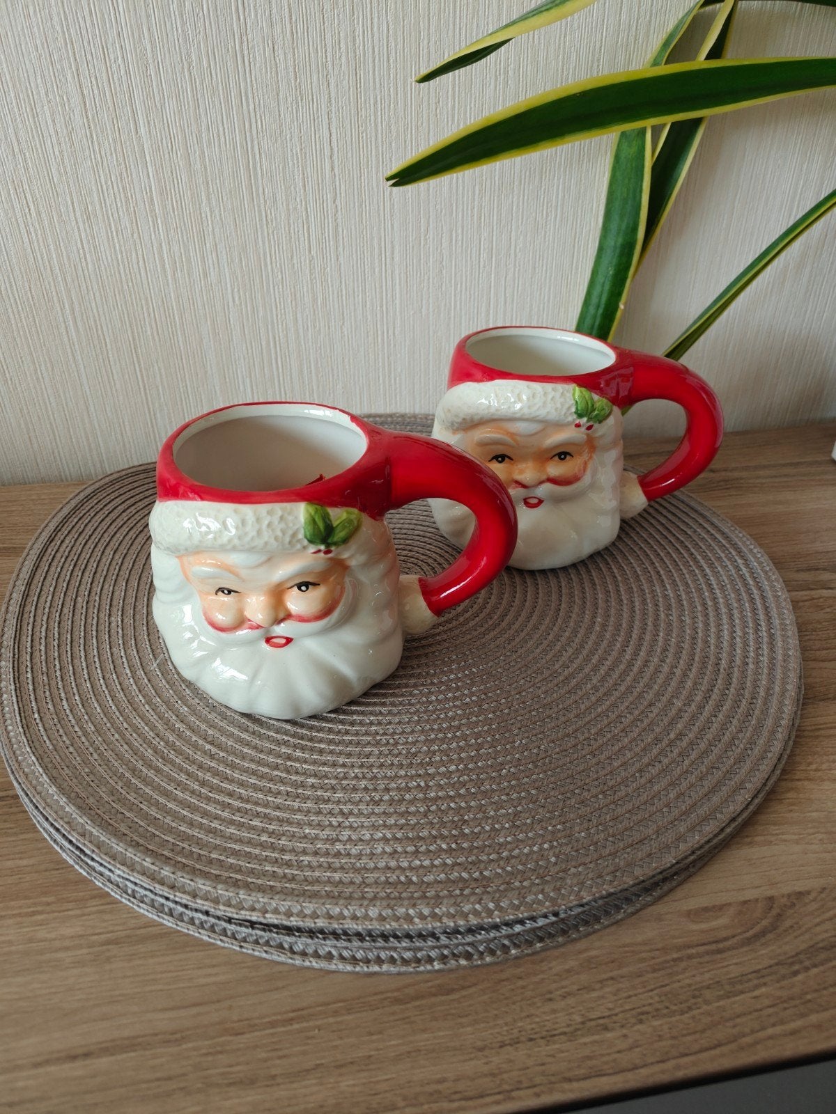 2 mokken met kerstman decoratie, Ophalen, Nieuw, Glas of Glazen