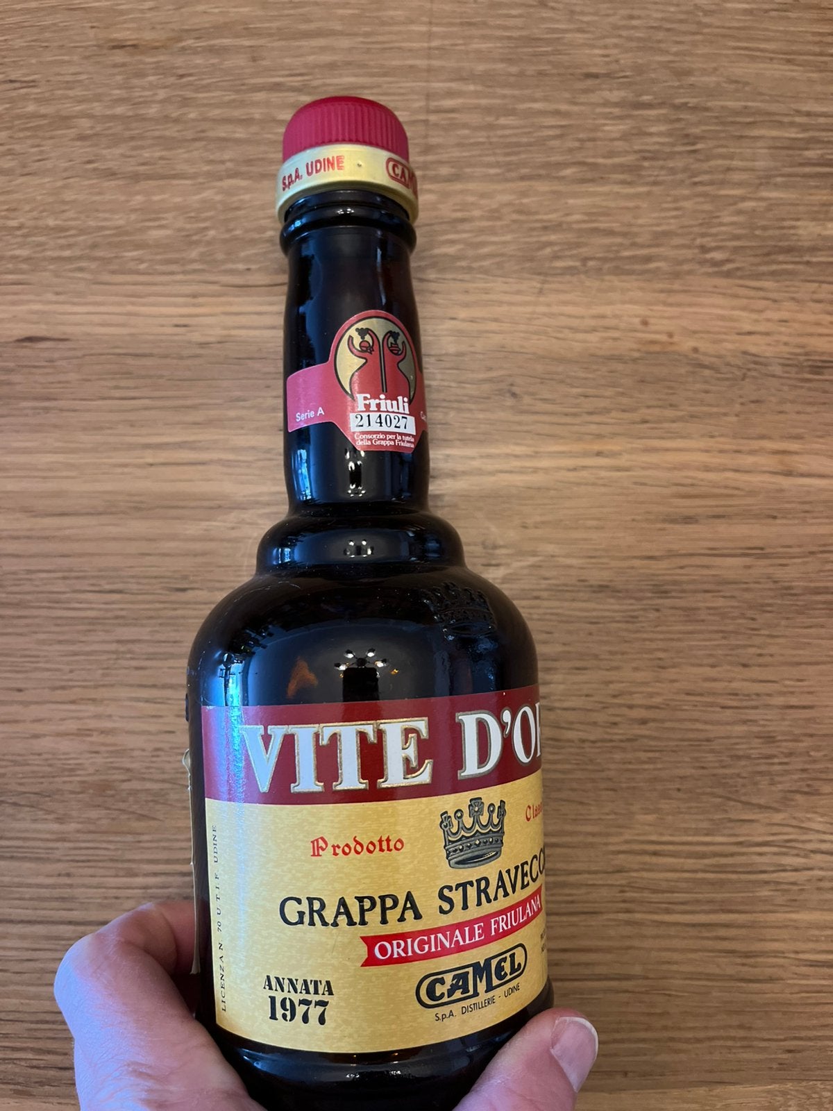 fles Vite d'Oro Grappa Stravecchia, Ophalen of Verzenden, Zo goed als nieuw