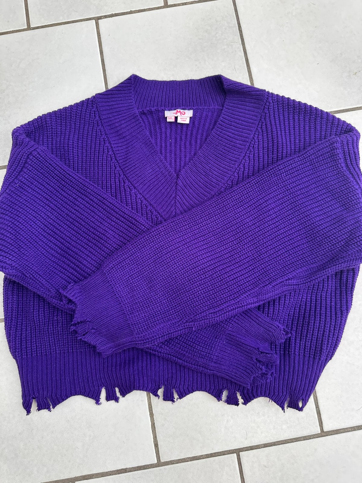 Paarse trui, Kleding | Dames, Truien en Vesten, Ophalen, Zo goed als nieuw, Maat 42/44 (L), Paars