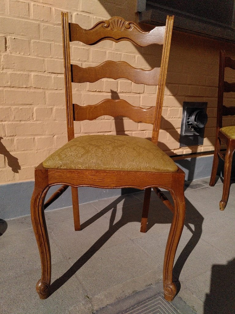 6 gratis eikenhouten stoelen, Gebruikt, Bruin, Klassiek, Vijf, Zes of meer stoelen