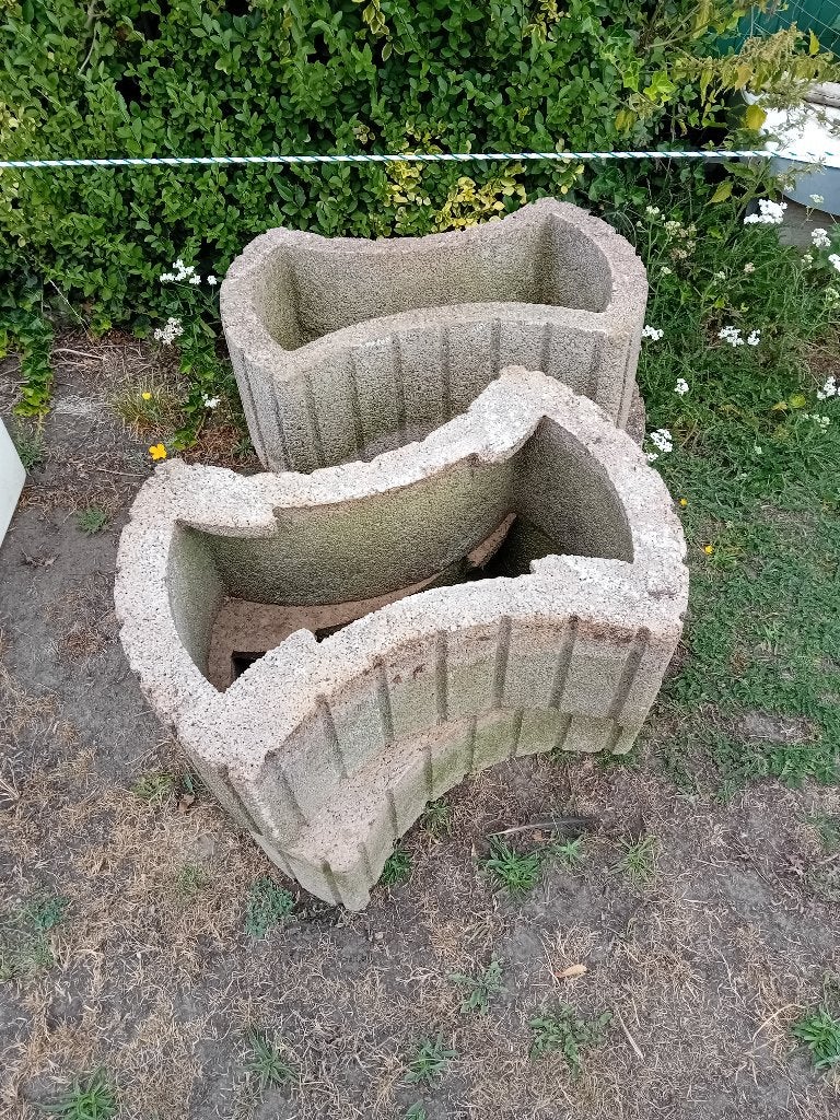 stapelbare betonnen bloembakken, Tuin en Terras, Ophalen, Gebruikt, Overige vormen, Beton