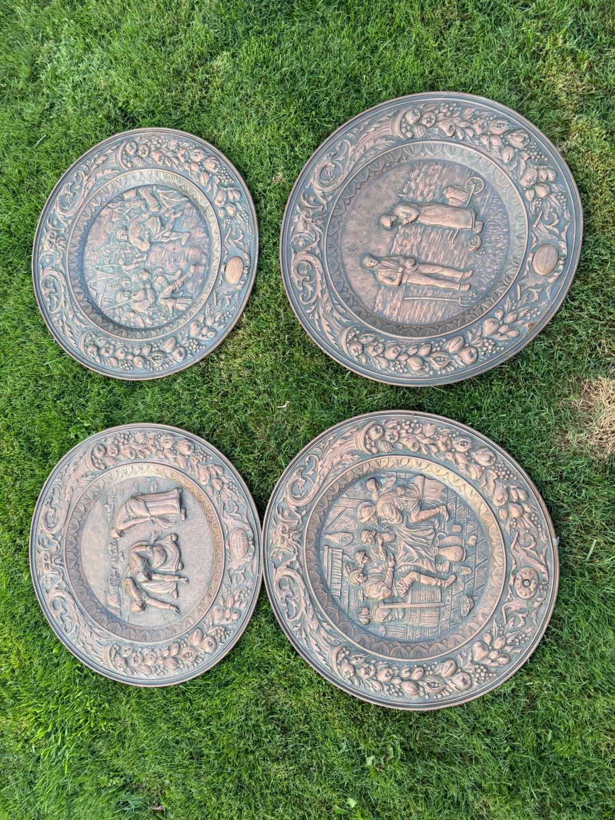 Kopere borden 4 stuks om op te hangen, Ophalen of Verzenden, Koper