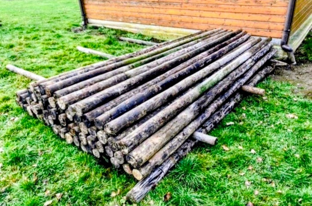 Zeer stevige Houten ronde weide palen 8/10, Ophalen, Palen