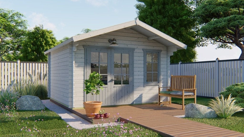 Blokhut - Tuinhuis Ulrik | 44 mm | vuren onbehandeld, Verzenden, Nieuw