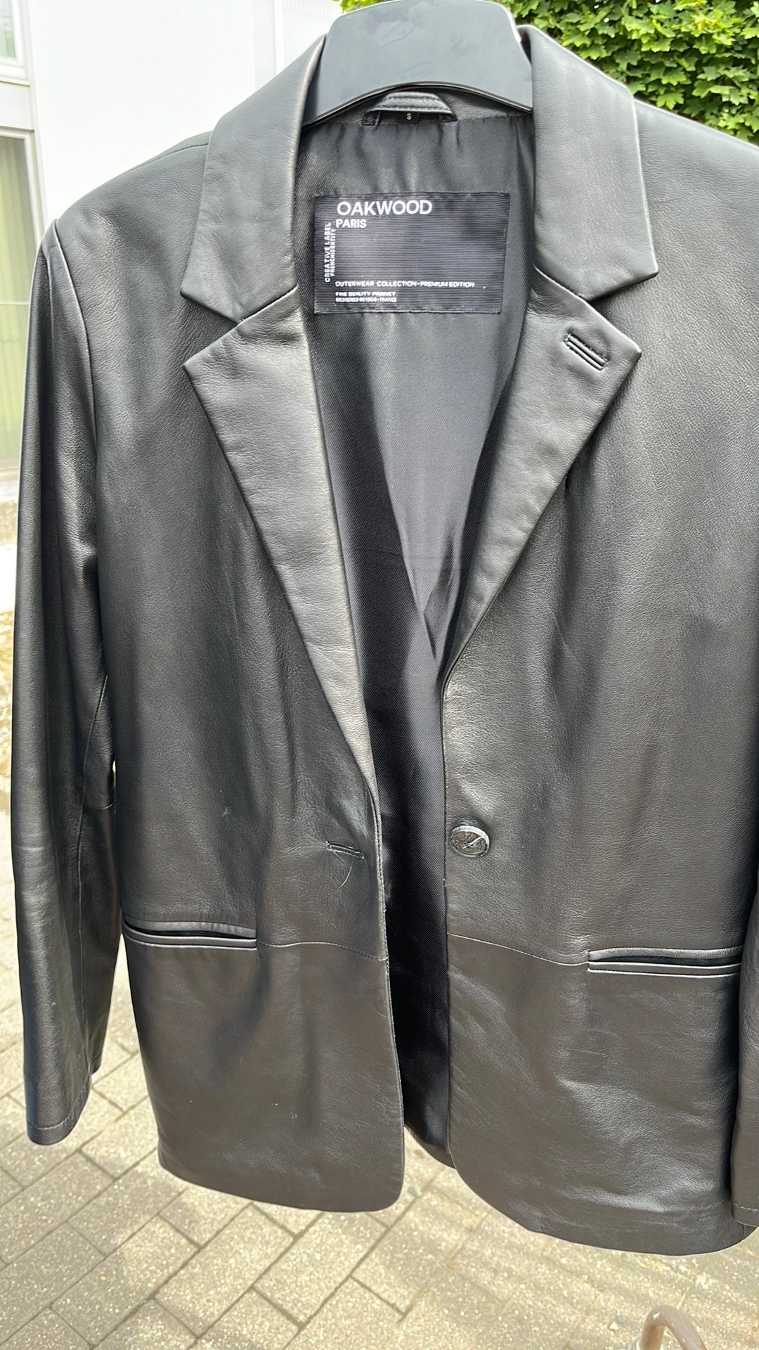 Lederen blazer zwart maat 38, Kleding | Dames, Ophalen of Verzenden, Zo goed als nieuw, Maat 38/40 (M), Zwart