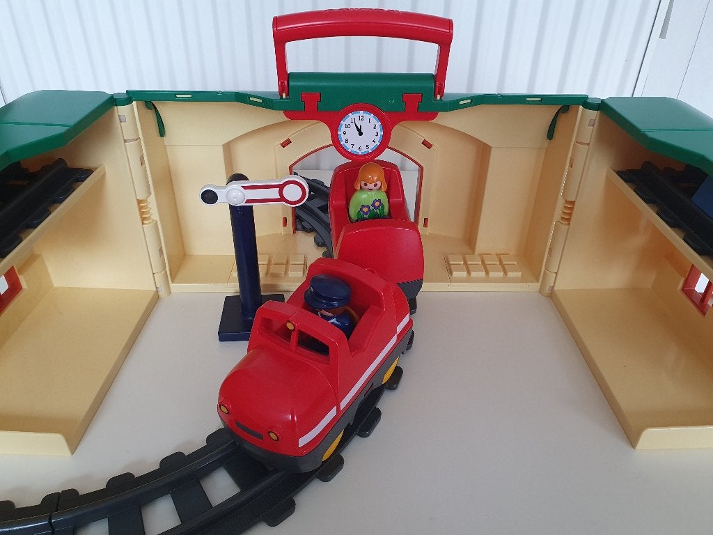Playmobil 1.2.3. Meeneem treinstation, Gebruikt, Complete set, Voertuig, 1.2.3