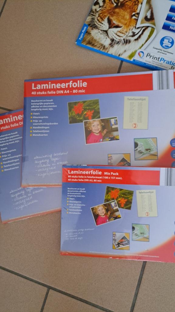lot papier cd, transfert et film de plastification, Ophalen of Verzenden