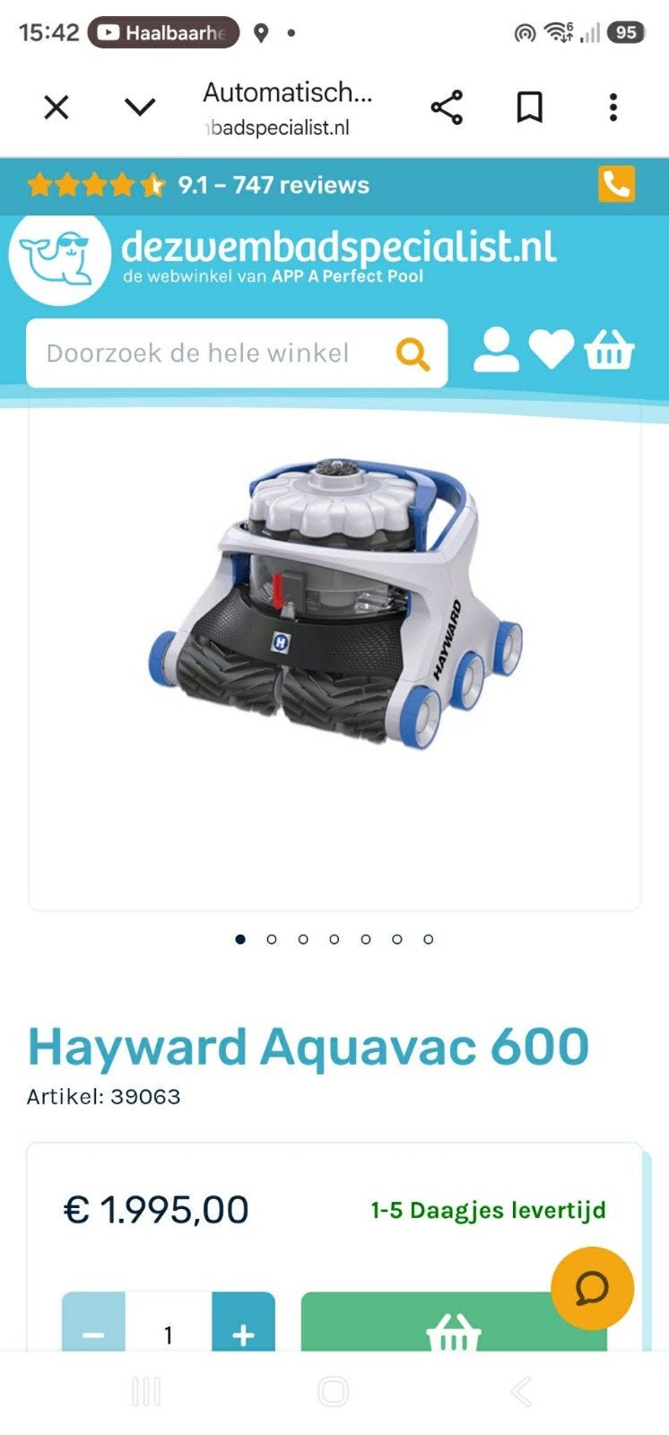 nieuwe zwembad robot winkelprijs 2000eu, Tuin en Terras, Ophalen