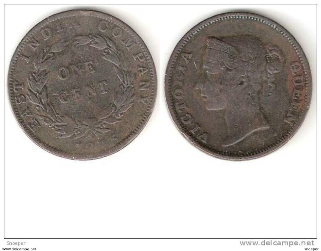 straits settlements east india company 1 cent 1845 km 3 fr+, Timbres & Monnaies, Monnaies | Asie, Envoi, Asie du Sud Est, Monnaie en vrac