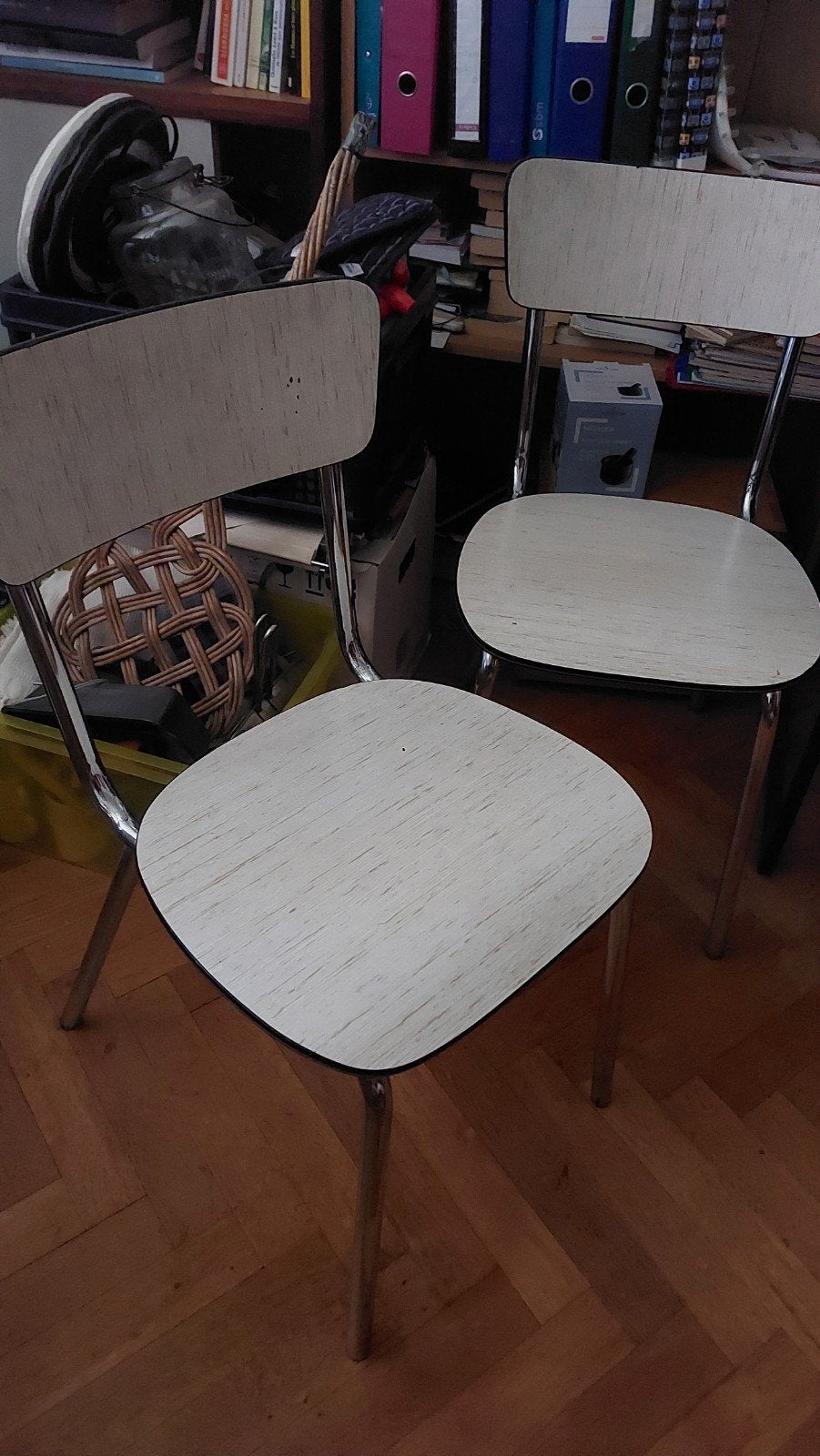 2 retro keukenstoelen, Huis en Inrichting, Stoelen, Ophalen