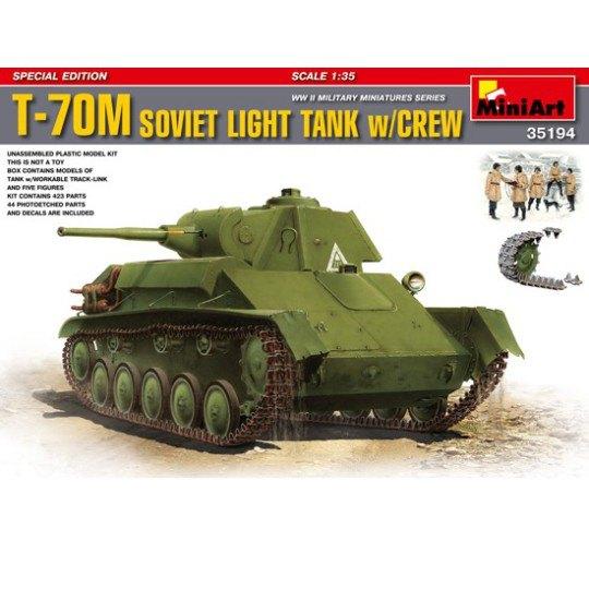 MINIART 35194 T-70M soviet ligt tank w/CREW échelle 1/35, Hobby & Loisirs créatifs, Neuf, Autres marques, Tank, Enlèvement ou Envoi