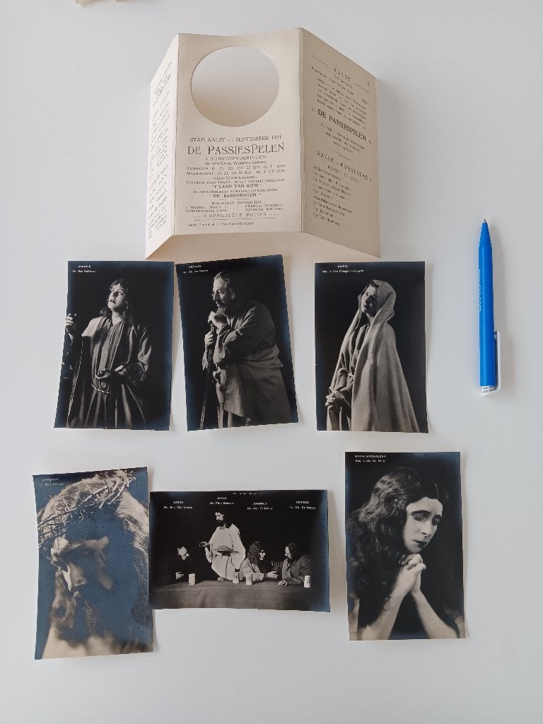 12 photos officielles des Jeux de la Passion : ville d'Alost, Enlèvement ou Envoi, Avant 1940, Utilisé, Photo