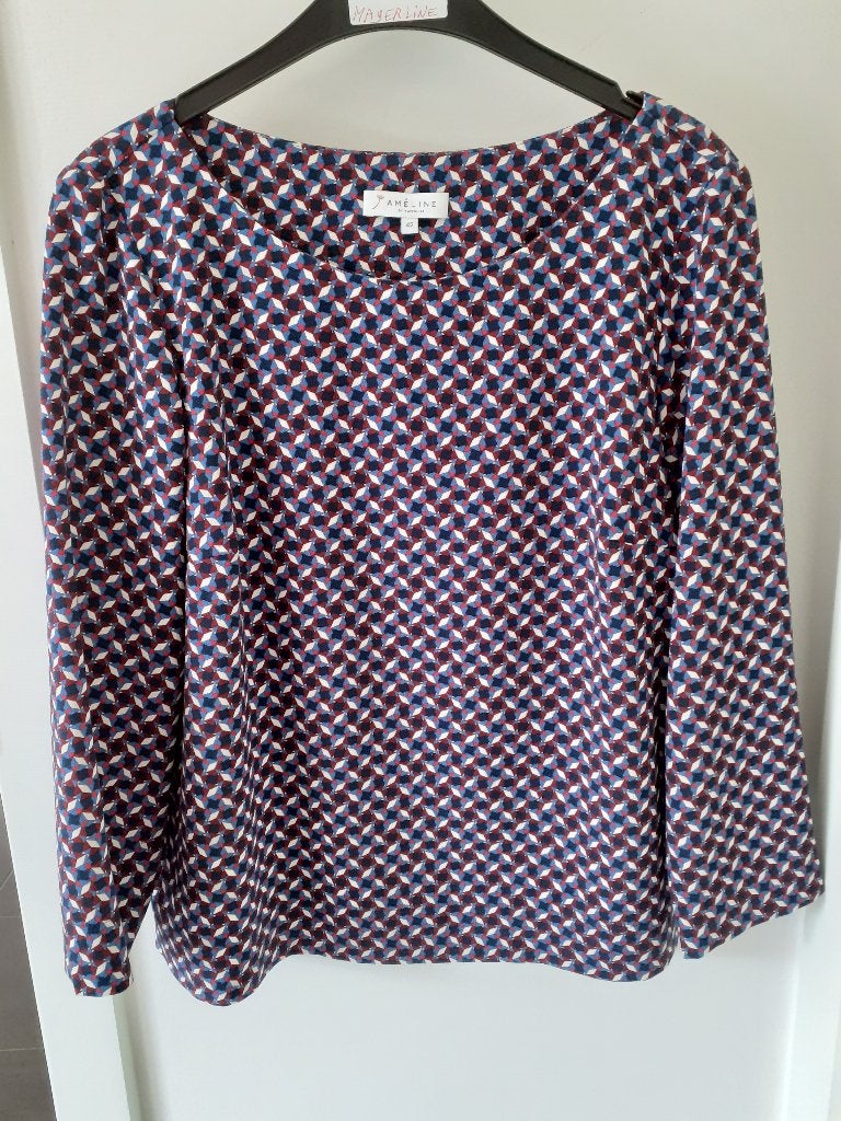 AMELINE bij MAYERLINE Topje met print Maat: 42 Prijs: € 4, Taille 42/44 (L), Améline by Mayerline, Enlèvement ou Envoi, Comme neuf