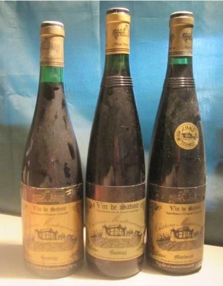 3x Vin de Savoie - Gamay et Mondeuse - 1985, Enlèvement ou Envoi, Pleine, Comme neuf, Vin rouge