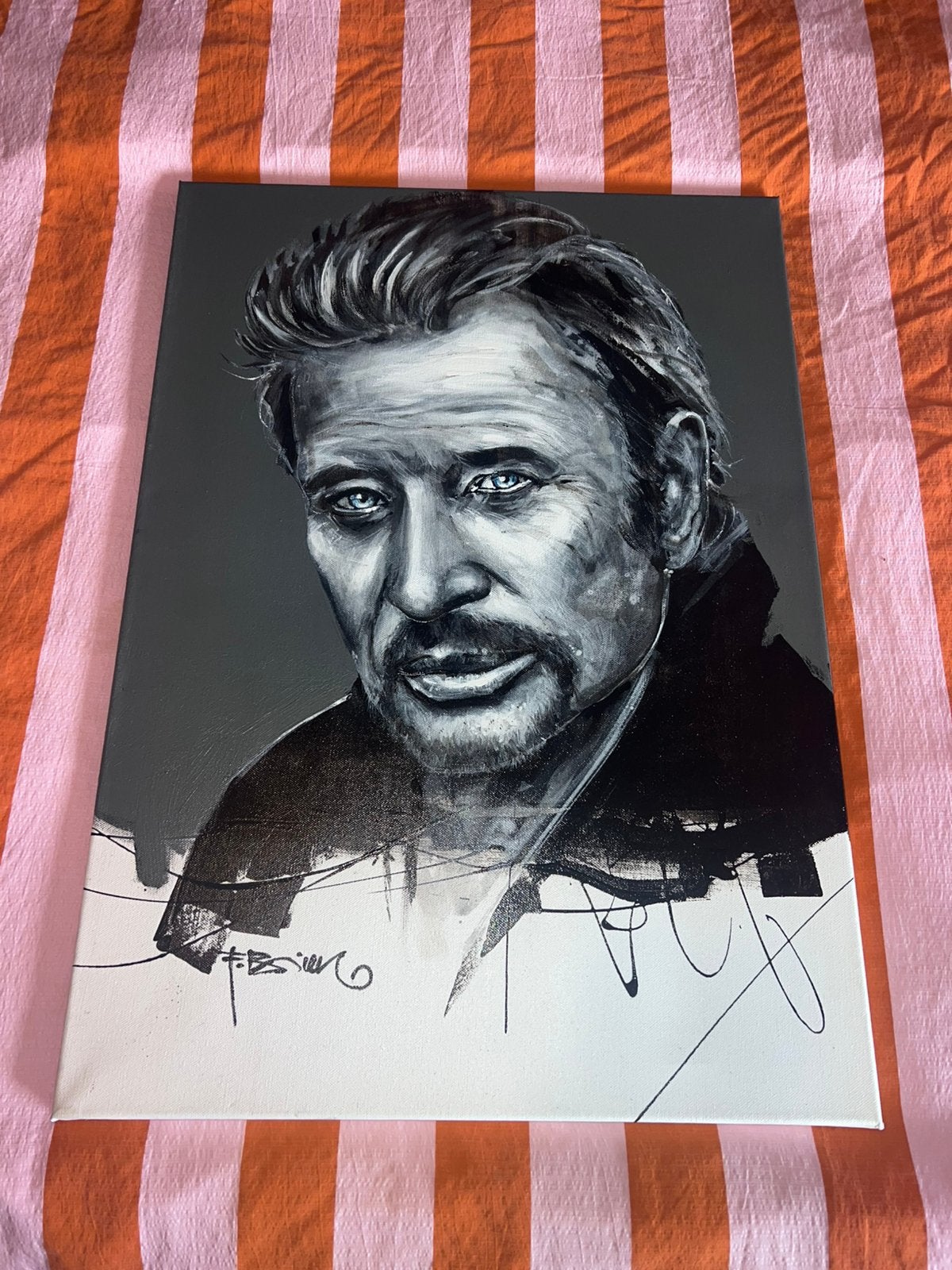 Collection Portait acrylique Johnny Hallyday, Portrait ou Personnes, Enlèvement ou Envoi, Peinture acrylique, Expressionniste