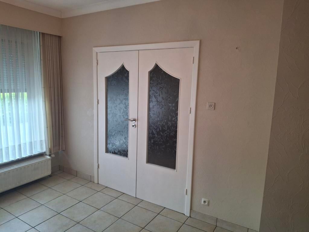 Dubbele binnen deuren uit hout met glas., Ophalen, Gebruikt, 120 cm of meer, Binnendeur