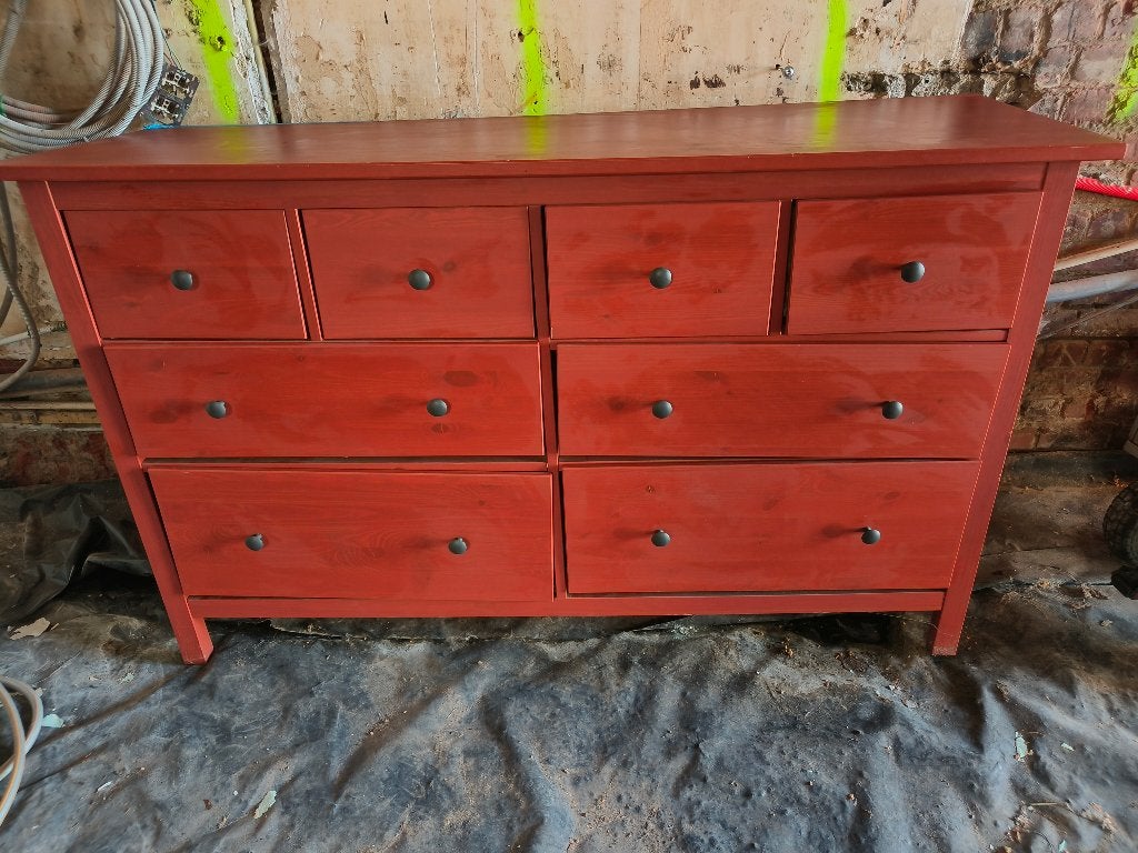 Commode en bois massif relookée – style rustique / vintage, 5 tiroirs ou plus, Rustique / Vintage, Enlèvement, Utilisé
