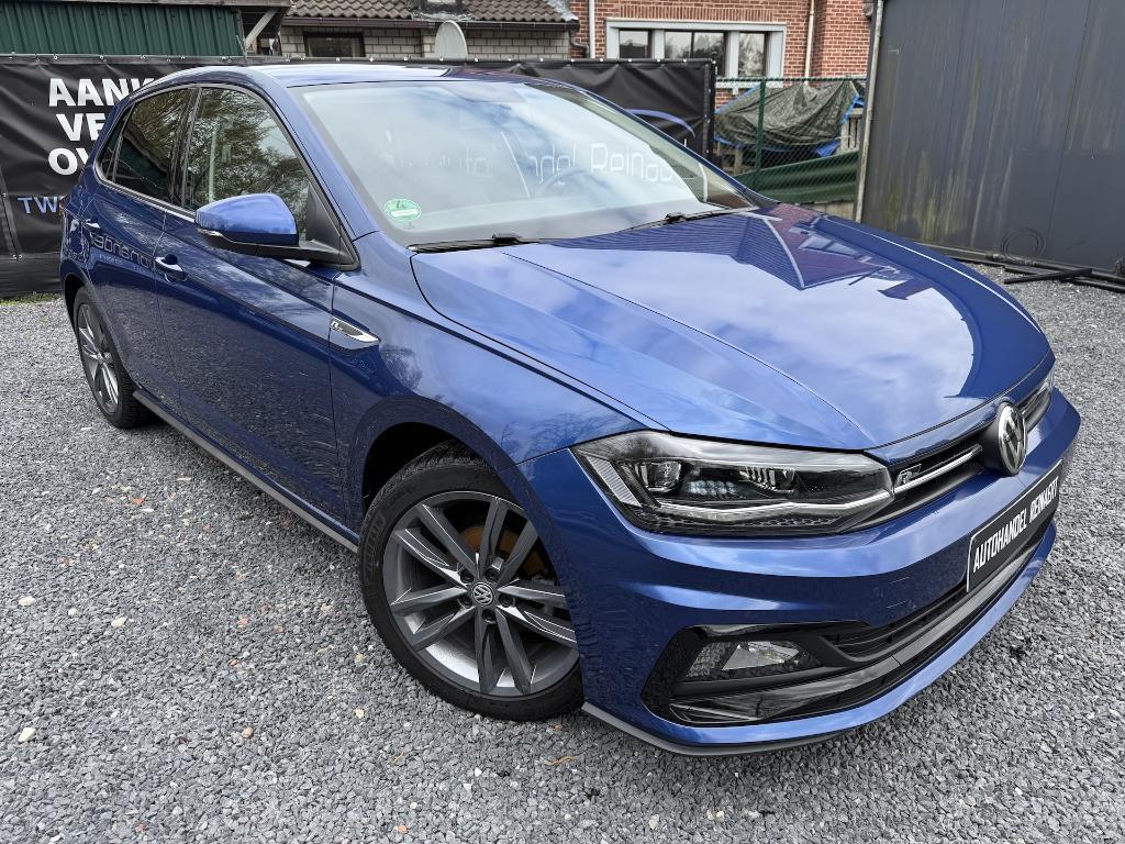 VW Polo 1.0i, 2018, 75.000km, Automaat, R-Line, Ac + 12m Gar, Automaat, Zwart, Zwart, Bedrijf