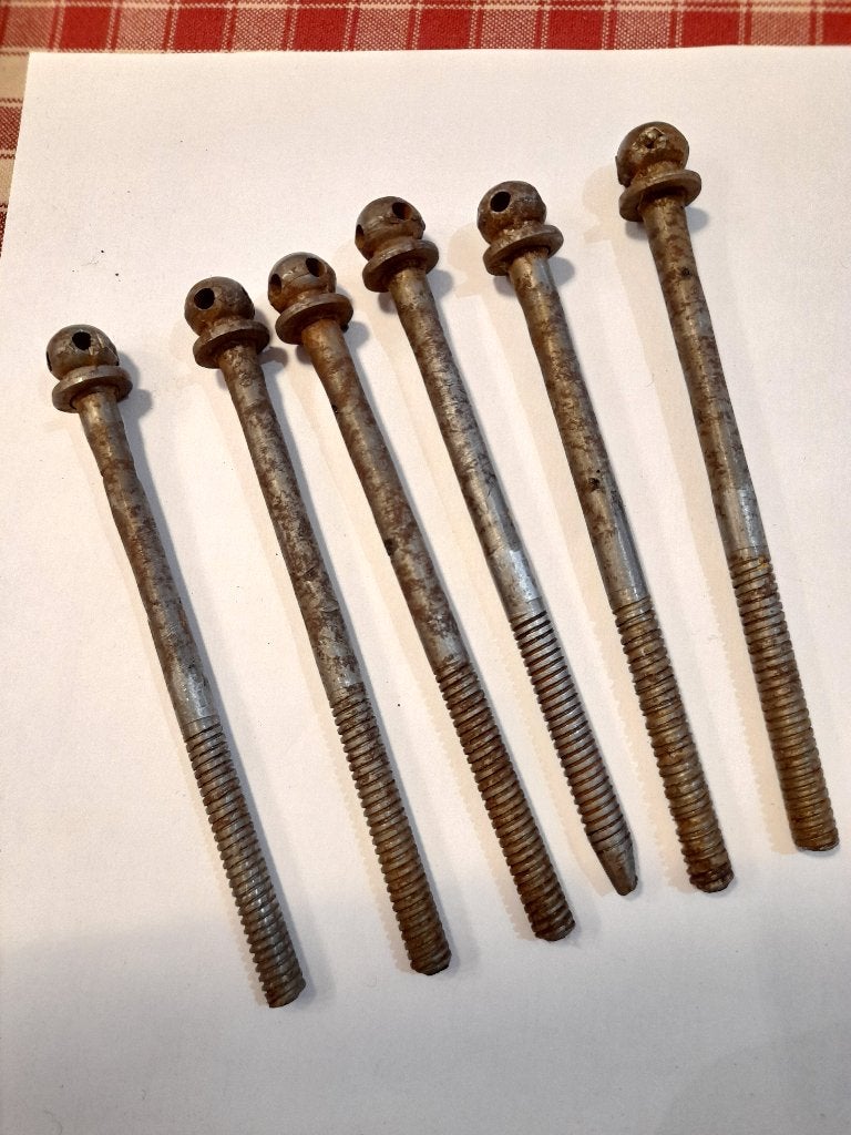 Lot de 6 vis tire-fonds fer forgé  de 14 cm, Bricolage & Construction, Quincaillerie & Fixations, Enlèvement ou Envoi, Utilisé
