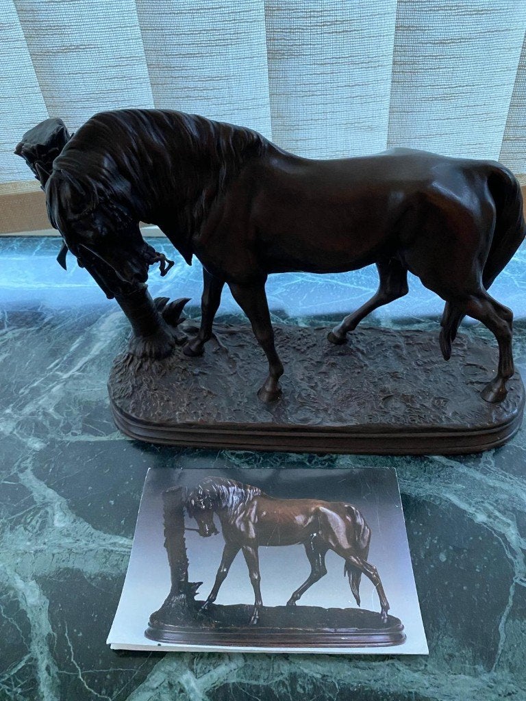 Metalen beeld paard, Antiek en Kunst, Kunst | Beelden en Houtsnijwerken, Ophalen, Zoogdier, 20 - 50 cm, Beeld