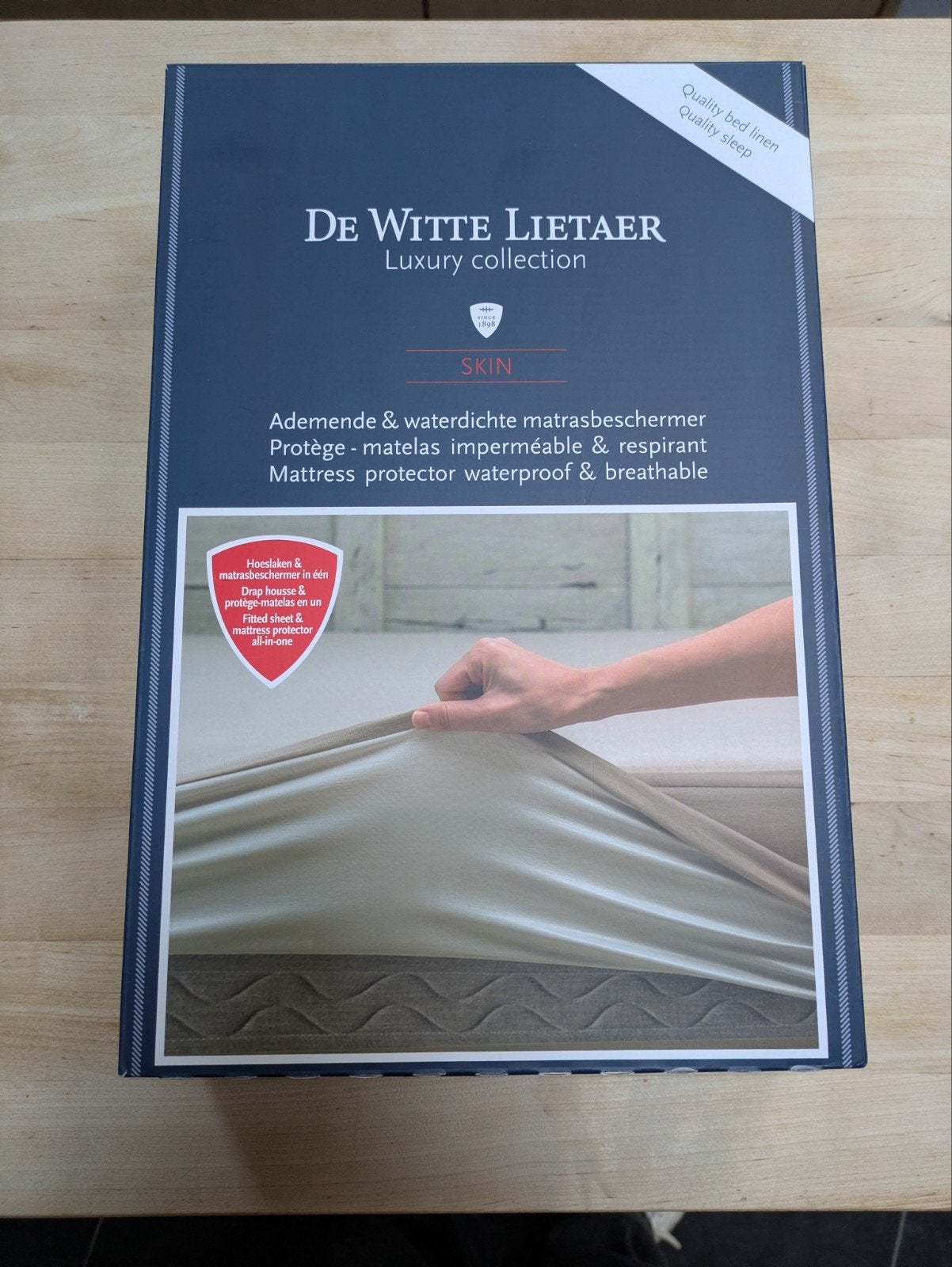 De Witte Lietaer Matrasbeschermer/ hoeslaken Skin, Ademend, Eenpersoons, Matrasbeschermer, Wit