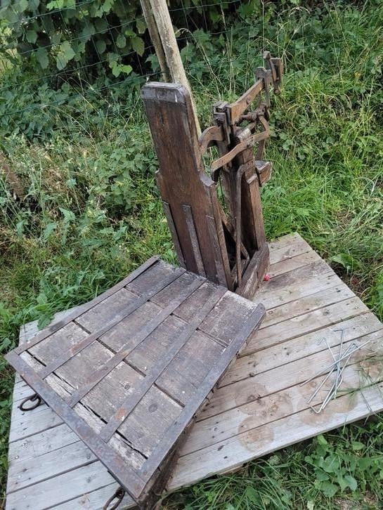 oude balans, Ophalen, Gebruikt