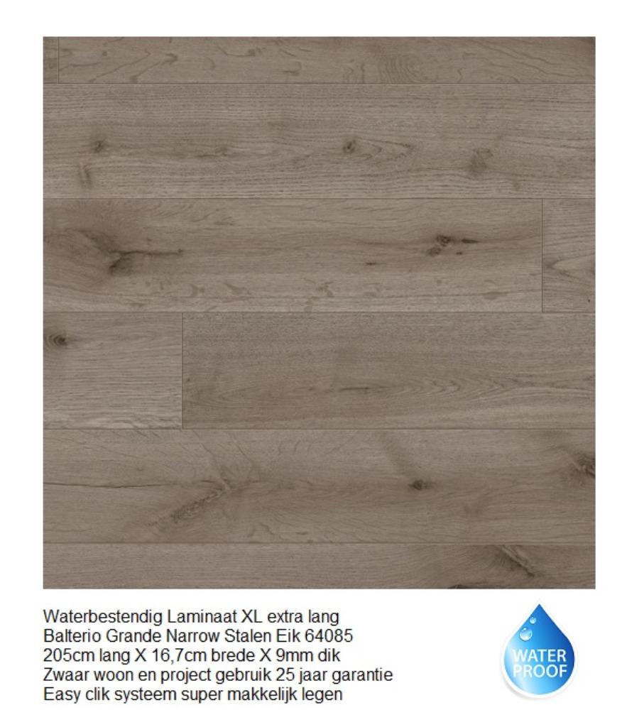 Waterbestendig Laminaat Stalen Eik Grijs 9mm dik €14,95m2, Neuf, Aggloméré, Gris, Enlèvement ou Envoi