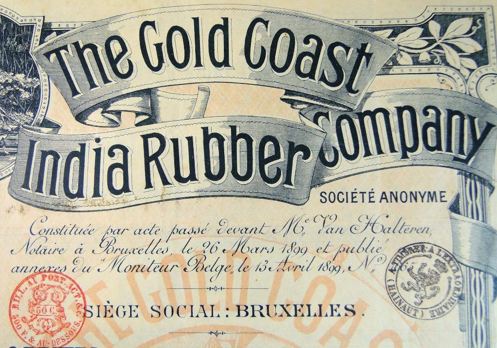 The Gold Coast India Rubber Company * 1899, Ophalen of Verzenden, Voor 1920, Aandeel