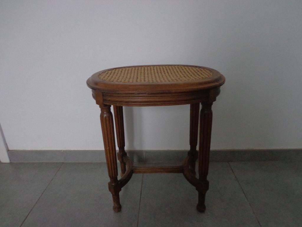 Tabouret ancien bois & cannage, Enlèvement, Utilisé, Bois