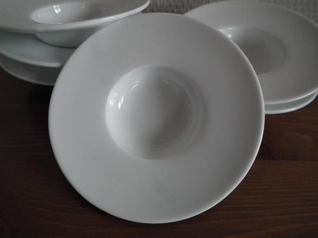 6 mini-soepborden met brede randen (diameter 10 cm), Verzenden, Keramiek, Zo goed als nieuw, Bord(en)