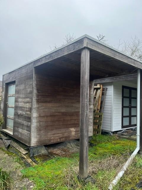 Maison de jardin DEMO en bois d'Iroko, 200 à 400 cm, Comme neuf, Enlèvement, 500 cm ou plus