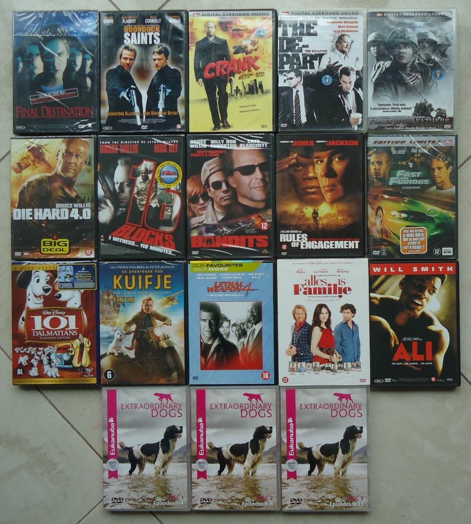 25 nieuwe en gebruikte DVD's en 1 DVD-box (diverse genres)., CD & DVD, DVD | Autres DVD, Neuf, dans son emballage, Coffret, Enlèvement ou Envoi