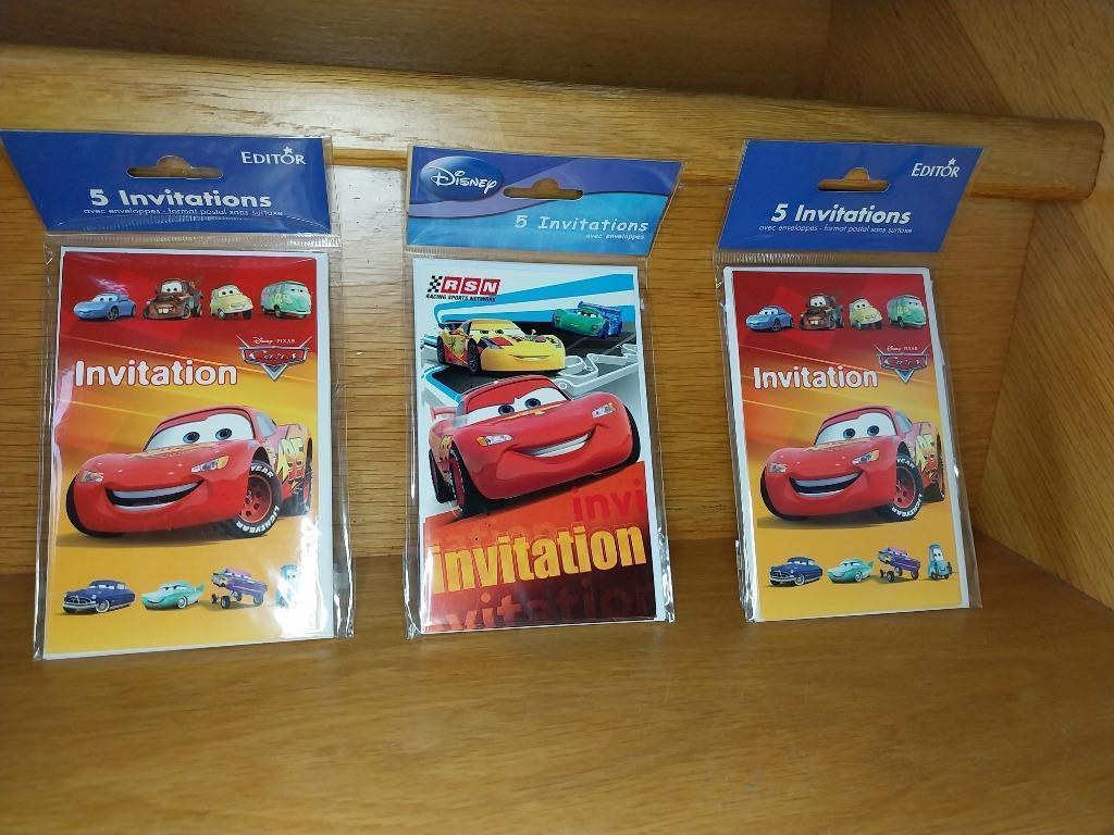 Set uitnodigingskaarten Cars Neuf, Ophalen of Verzenden, Nieuw, Feestartikel