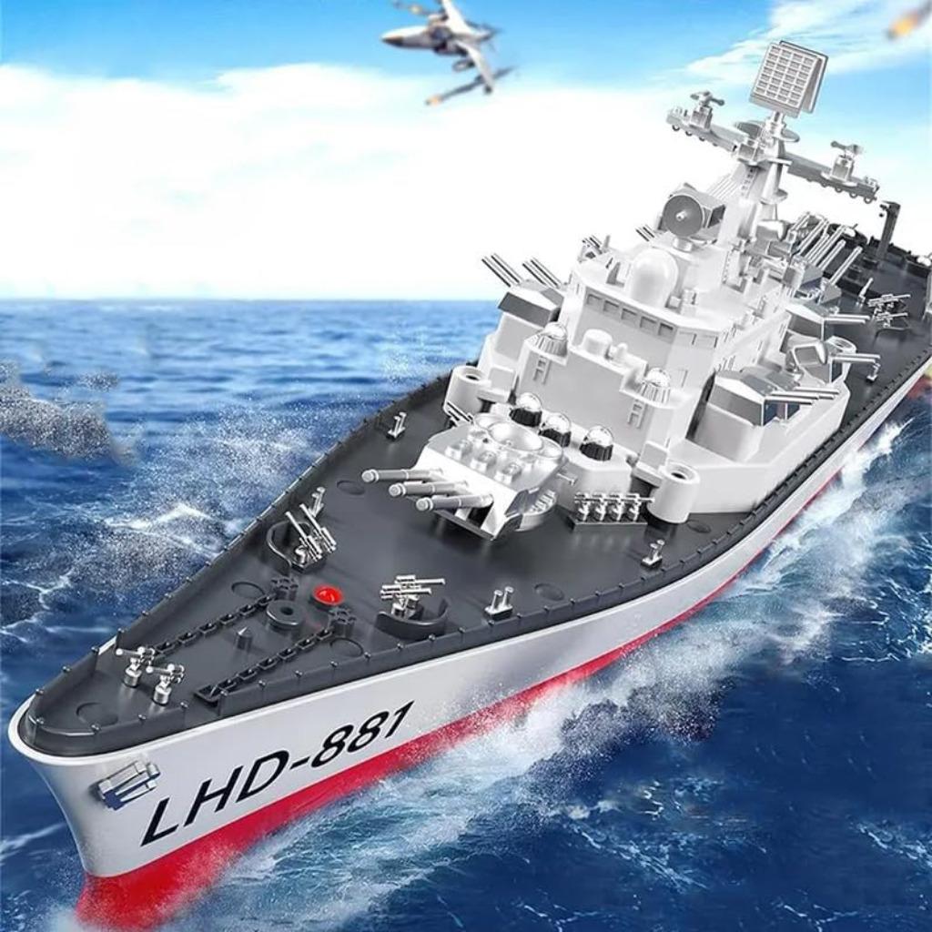 Unieke RC Warship Slagschip, Destroyer. Incl.Dubbele Remote., Ophalen of Verzenden, Nieuw