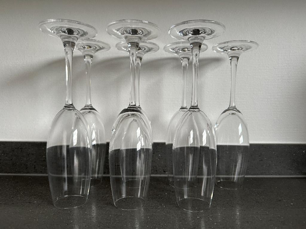 Lot van 7 champagne glazen, Ophalen, Zo goed als nieuw, Overige typen