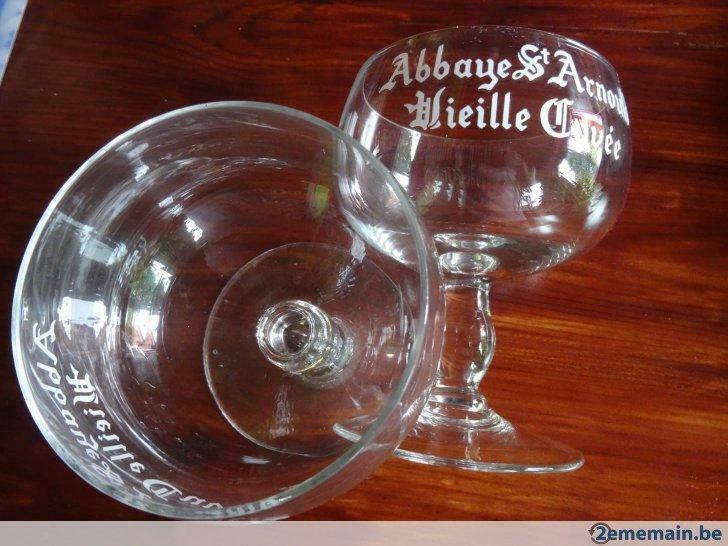 Verres "Abbaye St-Arnould", Enlèvement ou Envoi, Utilisé, Verre, Verre ou Verres