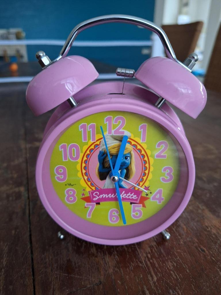 Wekker met smurfin, Verzamelen, Ophalen, Zo goed als nieuw, Smurfin, Gebruiksvoorwerp
