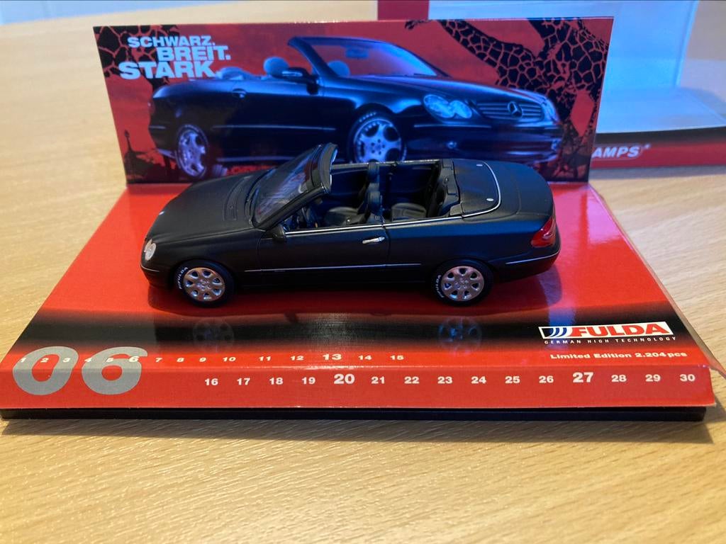 Mercedes CLK cabriolet noir mat Fulda 2002 Minichamps 1:43, Enlèvement ou Envoi, Comme neuf