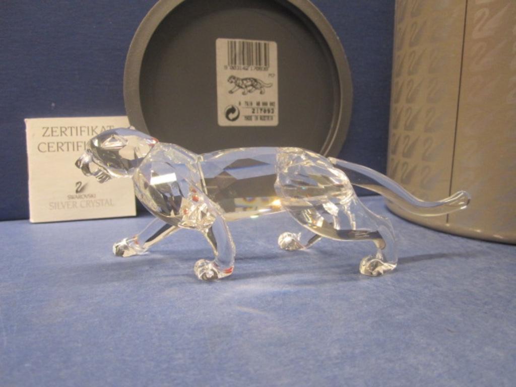 Swarovski Luipaard sluipend., Verzamelen, Swarovski, Nieuw, Figuurtje, Ophalen of Verzenden