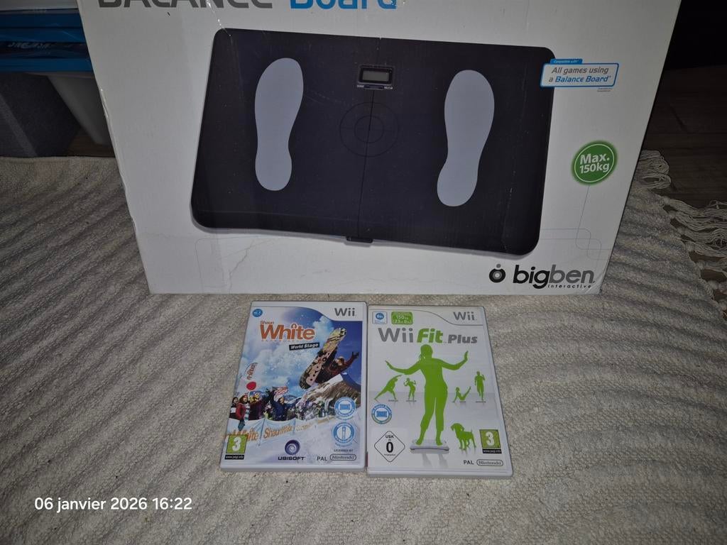 Nieuw Bigben Balance Board-pakket + 2 Wii-spellen, Games en Spelcomputers