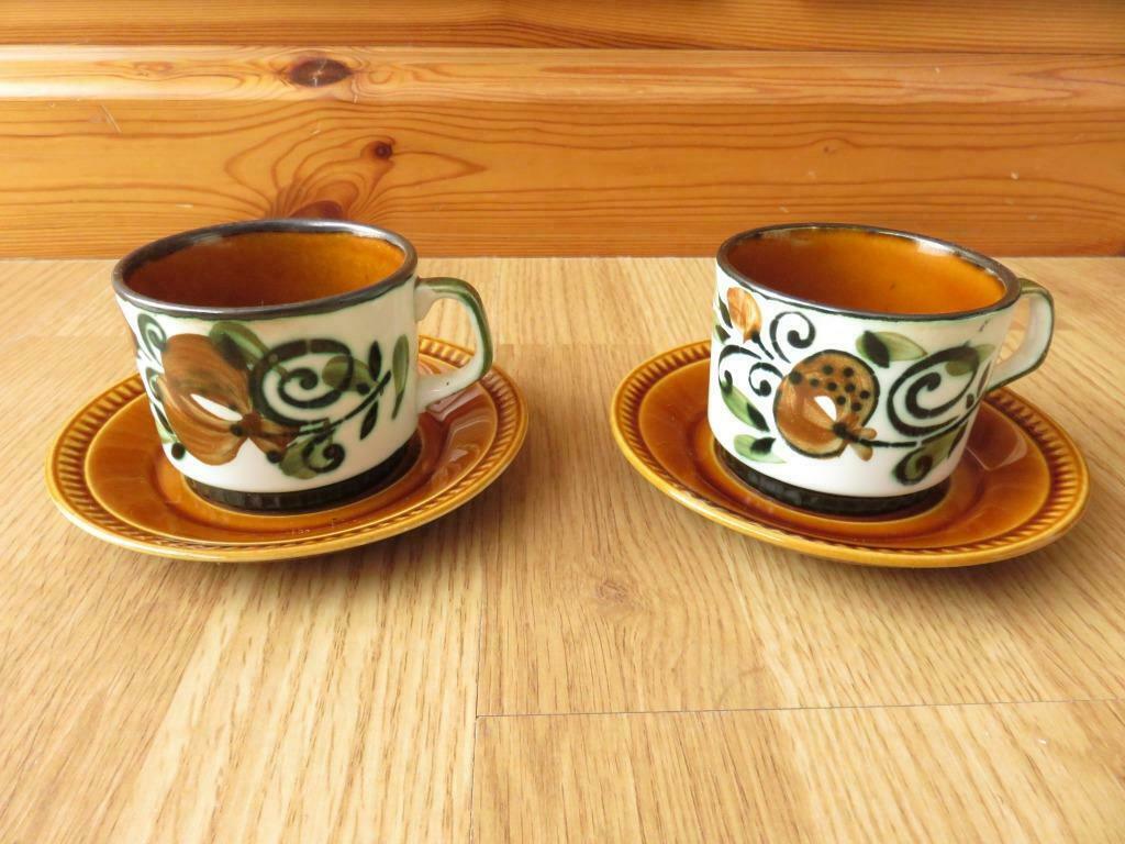 vintage 2 tasses et sous tasses Boch modèle Argenteuil, Enlèvement ou Envoi, Neuf, Porcelaine, Tasse(s) et/ou soucoupe(s)