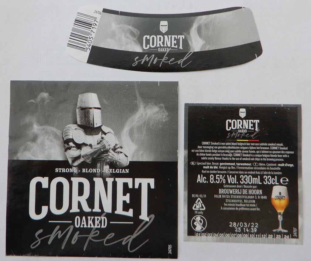 Étiquette de bière Cornet oaked Smoked  (11w2), Envoi, Utilisé, Palm