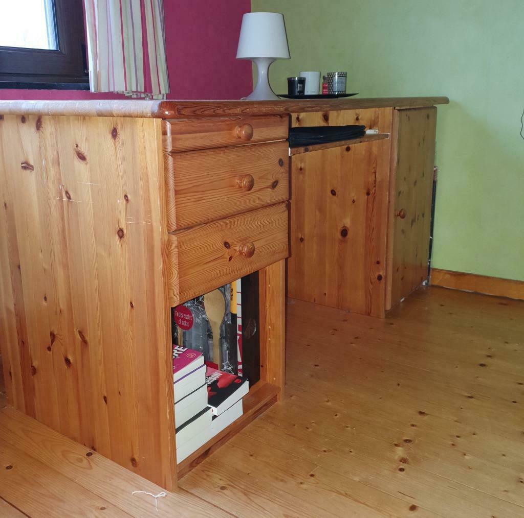 bureau en pin, Ophalen, Gebruikt