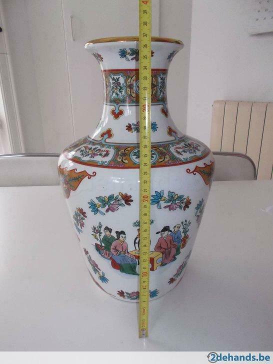 Très beau vase Chinois ouvert, Maison & Meubles, Enlèvement ou Envoi, Comme neuf, Poterie ou Porcelaine, Moins de 50 cm