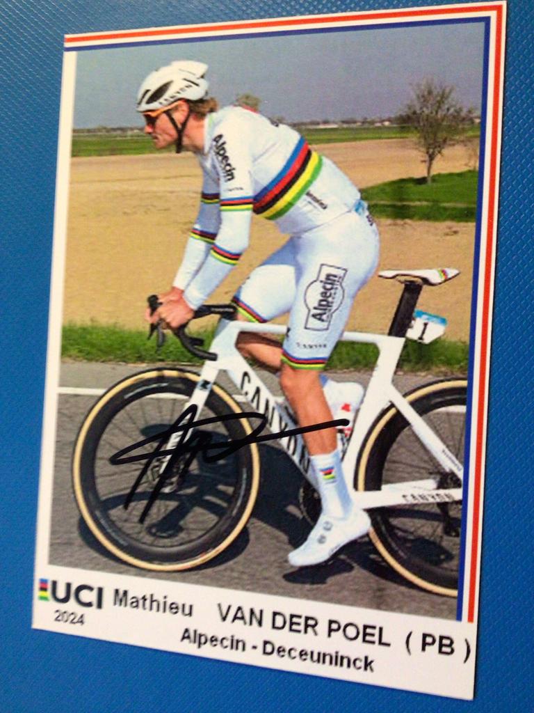 wielerkaart 2024 team alpecin  mathieu van der poel signe, Envoi, Comme neuf