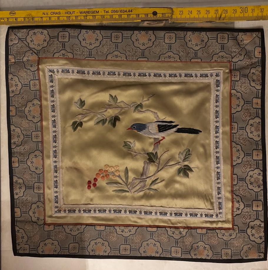 Vintage chinees zijden borduurwerkje, Ophalen of Verzenden, Zo goed als nieuw, Handborduren, Overige typen