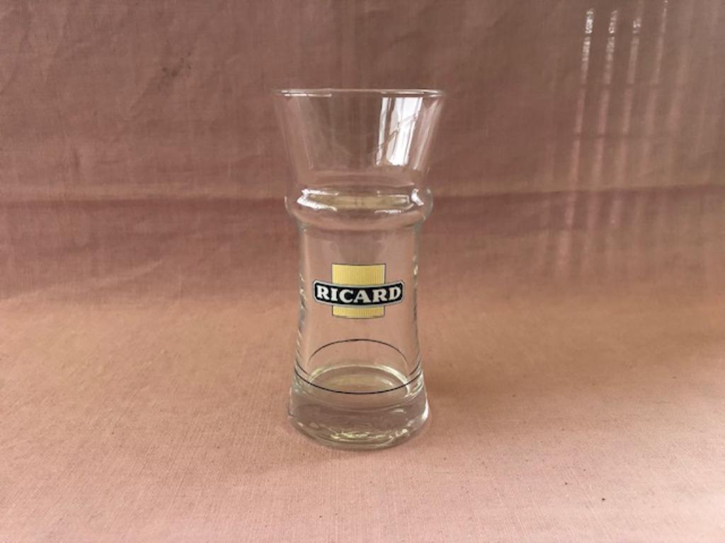 Ricard glas recht O. Gagnere streepjes, met maatstreep., Verzamelen, Merken en Reclamevoorwerpen, Ophalen of Verzenden, Zo goed als nieuw