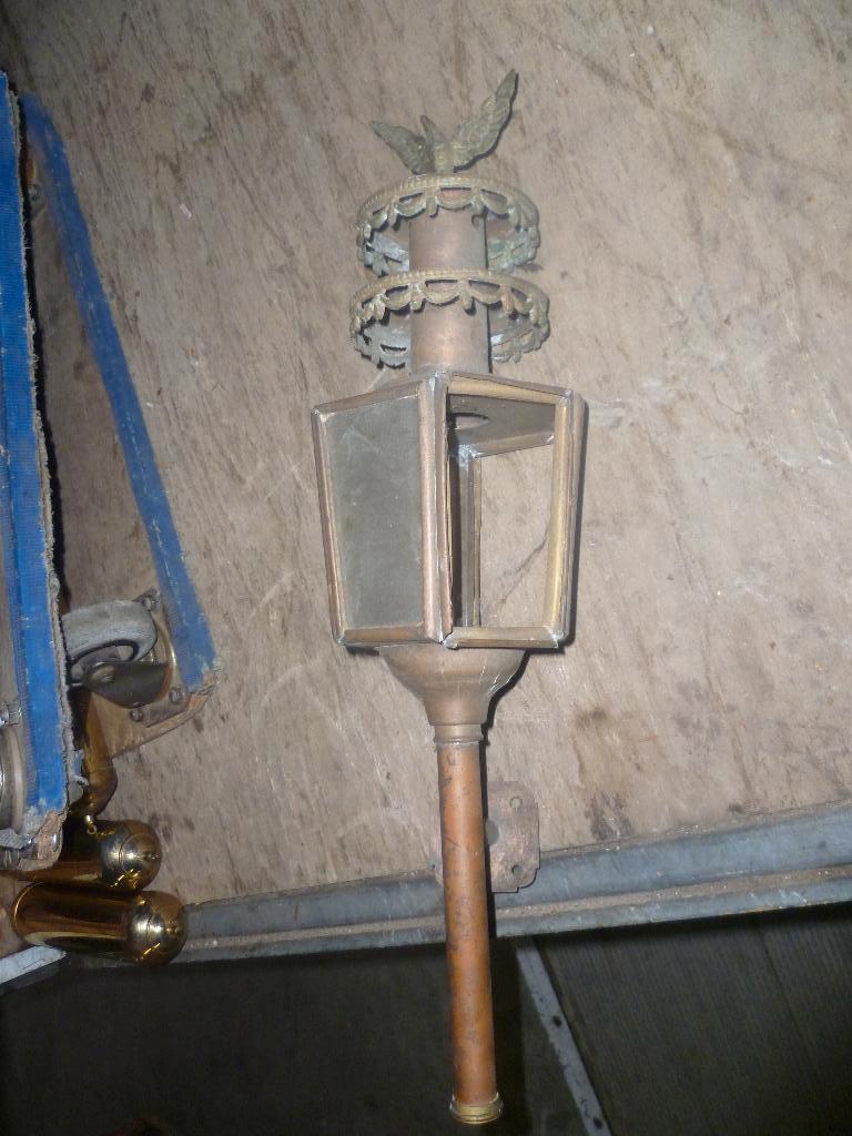 OUDE KOPEREN KOETSLAMP, Antiek en Kunst, Ophalen